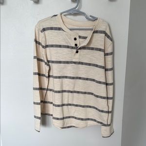 NWT - Old Navy Boys Striped Cream Long Sleeve